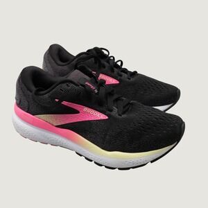 Brooks Ghost 16 Running Shoes Womens 8.5 Wide Black Pink 1204071D074